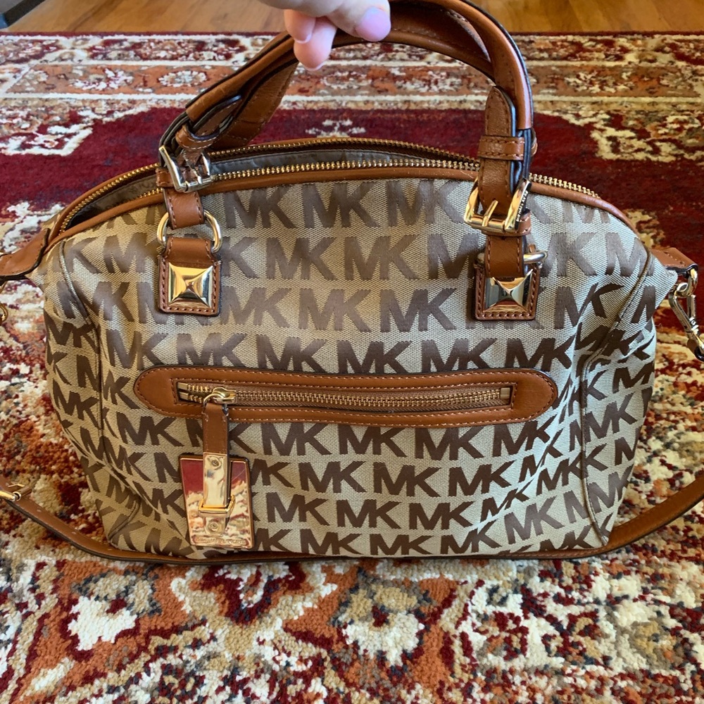 Tan and brown Michael Kors shoulder bag